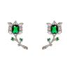 Pendientes de flor y vid de lujo ligero de alta gama con microincrustaciones de circonita para mujer, pendientes elegantes y con estilo, al por mayor