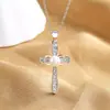 Colar Cruzado Moda Cruz Colar Feminino Senso de Design Figura Infinita 8 Pingente de Pérola de Água Doce Joia de Prata Esterlina S925