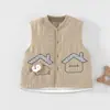 Chaleco acolchado para bebé para protección del vientre, otoño e invierno, chaleco cálido de algodón acolchado de 160 g para niños y niñas