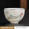Conjunto de chá kung fu Dehua, xícara de chá de porcelana branca Dehua, xícara de chá de jade de gordura de ovelha, xícara pessoal de cerâmica de alta temperatura, xícara de personagem Fu