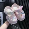 Zapatillas Baotou de verano para niñas con agujeros de mariposa y cristales de dopamina 2025