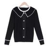 Algodón Merceizado en Stock 2026 Ropa Exterior para Mujer Primavera y Otoño Popular Cuello de Muñeca Cárdigan Falso Abrigo Suéter de Punto