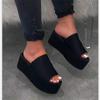 Sandalias de Suela Gruesa Talla Grande para Mujer 2026 Primavera/Verano Estilo Nuevo Suela Gruesa Planas Estampado de Leopardo Punta Abierta Color Sólido Sandalias de Mujer Wish Transfronterizo