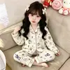 Pijama Acolchado Grueso de Algodón de Aire para Niñas Otoño e Invierno Caliente de Invierno Dulce Conjunto de Ropa para el Hogar