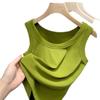 Camisola para mujer 2025, nueva camiseta de base fina con cubierta Sufu para mujer, elegante top interior ajustado sin mangas
