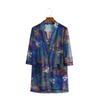 Cárdigan Estampado para Adultos Mayores Ropa Exterior Delgada de Verano de Longitud Media Ropa para Madres Talla Grande para Mujer Chal Protector Solar de Seda de Hielo Ropa Exterior para Aire Acondicionado