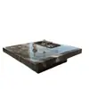 Mesa de centro de lujo minimalista estilo italiano con encimera de roca y cajones, forma cuadrada, adecuada para sala de estar, hogar u oficina, elegante diseño de pie