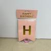 Banner Feliz Aniversário Letras Rosa Metalizadas Bandeirinhas Douradas Arte com Café Bandeira de Festa Suprimentos de Decoração de Festa