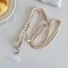 Estilo ins cuerda larga colorida de dos colores para teléfono móvil, cuerda tejida para colgar cruzada, colgar del cuello, colgar del hombro, bolsa versátil para colgar DIY, sección larga para exteriores