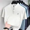 Camiseta Masculina Popular de Manga Curta com Gola Padre, Transmitida ao Vivo, Camiseta Masculina 26 Verão Novo Estilo Chinês com Strass, em Promoção Agora