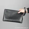 Bolso de Mano de Cuero Genuino Piel de Oveja para Hombre Capa Superior Piel de Vaca Bolso tipo Sobre Simple de Moda Gran Capacidad Bolso para Hombre Bolso para Teléfono