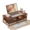 Soporte para computadora de estilo cajón con rejilla de hierro forjado, estante de almacenamiento universal para escritorio para laptops, organizador de escritorio de oficina