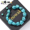 Popular Pulsera Irregular Azul Turquesa Transfronteriza Europea y Americana Más Vendida con Cuentas Hechas a Mano, Versátil para el Uso Diario, Venta al por Mayor