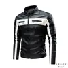 Jaqueta de couro masculina com costura transfronteiriça, nova jaqueta de couro de motociclista, tamanho grande, masculina, Amazon