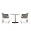 Mesa y Silla de Exterior Mesa y Silla de Mimbre para Patio de Ocio Silla Pequeña de Mimbre para Balcón Cafetería al Aire Libre Mesa y Silla de Comedor Mueble de Tres Piezas