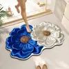 2026 Novo Tapete de Chão para Banheiro Floral Realista 3D de Lama Diatomácea Macia Tapete para Pé Absorvente de Água Antiderrapante para Banheiro