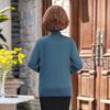 Suéter Cálido de Manga Corta con Forro Polar para Mediana Edad y Ancianos Camiseta Base para Otoño e Invierno Gruesa Holgada Talla Grande Top para Mujer
