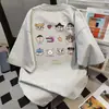 Camiseta de Manga Curta com Estampa de Desenho Design de Nicho para Homens e Mulheres, Novo Estilo Casual Solto Verão 2025 Ins