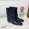 Edición de Piel de Vaca~Botas de Piel Genuina 2026 Estilo Nuevo Caña Ancha Botines Arrugados en el Tobillo Botas Slouch Retro Botas de Pantalón de Media Caña Mujer