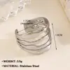 Anillo de Amor de Acero Inoxidable de Moda Europeo y Americano para Mujer Anillo Geométrico Abierto con Forma de Corazón Retro Francés de Acero de Titanio