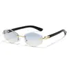 Moda, estilo coreano, nuevas gafas de sol sin montura de borde cortado, alta gama, únicas, versátiles, gafas de moda estilo callejero