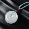 Colgante de Calabaza de Jade Blanco de Seda Dorada de Xinjiang Jade Cuarcita Colgante de la Fortuna para Hombres y Mujeres Colgante de Pareja con Cuerda