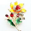 Broche de Flor de Goteo de Aceite Transfronterizo Diamante Pin Pintado Ramo Tridimensional Aleación Corsage Ropa Vestido Listo para Usar