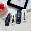 Pinza para el pelo de lunares de piel blanca y negra Estilo coreano Simple Versátil Pasador Pinza lateral Accesorio para el cabello