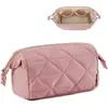 Bolsa de Maquiagem Acolchoada Fofa Nova Personalizada Transfronteiriça, Bolsa de Maquiagem Elegante e de Alta Qualidade, Bolsa de Armazenamento de Maquiagem e Artigos de Higiene Pessoal para Viagem
