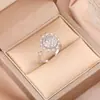 Anillo para Mujer Transfronterizo Micro-Incrustado Flor Giratorio Zircón Temperamento Estilo Cool Diamante Completo Anillo de Amor Joyería al Por Mayor