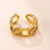 Joias Transfronteiriças de Aço Titânio com Design Moderno, Anel Banhado a Ouro 18K, Corrente Fundida com Cravação de Diamante, Anel de Aço Inoxidável