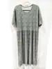 Vestido estilo coreano Decote redondo Camisola confortável Casual Fresco Plissado Manga Curta Vestido Floral Emagrecimento Vestido Longo