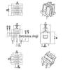 UU10.5 transformador de alta frequência Baquelite esqueleto de quatro ranhuras vertical 2+2 pinos Distância da linha de material de baquelite 13mm