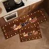 Alfombra de Piso para Cocina de Cachorro de Dibujos Animados Juego de Dos Piezas Absorbente Antideslizante para el Hogar Alfombra de Piso de Secado Rápido Resistente al Desgaste Alfombra Suave de Diatomeas