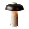 Lámpara de Mesa Tipo Hongo Piedra Amarilla de Cueva Nórdica Danesa para Sala de Estar, Dormitorio, Estudio, Estilo Wabi-Sabi Lámpara de Mesita de Noche Creativa Retro de Diseñador