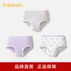Ropa interior de algodón para niñas Balabala, Calzones infantiles Clase A, Entrepierna antibacteriana para niños pequeños, Paquete de tres en tallas mediana y grande