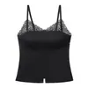 9993 Outono Inverno Novo Estilo Old Money Camisola de Renda Lingerie Feminina Slim Fit Confortável com Bojos Embutidos Roupa Íntima Camiseta Base