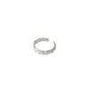 Anillo texturizado de plata de ley S925 para mujer, estilo minimalista, versátil de nicho, de alta gama, abierto ajustable, nueva joyería