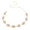 Cadena de Cintura Metálica Ovalada Tallada Estilo Étnico para Mujer, Nueva Cadena de Cintura Decorativa de Cobre Retro para Vestido, Cinturón Punk Plateado
