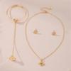Collar Corto Europeo y Americano con Colgante de Flor Pequeña para Niños, de una Sola Capa, Estilo Étnico Simple, Estilo Japonés y Coreano, Collar, Pulsera para Niña, Aretes