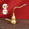 Tubo corto de latón con boquilla, tubería de cobre vintage portátil con filtro, doble propósito para tabaco seco, desmontable y lavable, al por mayor