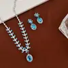 Colar de Zircônia Europeu e Americano Gota d'Água Luxo Acessível Novo 2025 Elegante Conjunto de Duas Peças para o Dia a Dia Corrente da Clavícula Colar Versátil da Moda