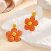 Aretes de Flor de Ratán para Mujer Bohemian Aretes de Paja de Coco Verano Aretes de Playa Tropical