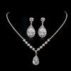 Conjunto de dos piezas de accesorios de boda de lujo europeos y americanos con collar y pendientes de circonitas para novias transfronterizas, venta al por mayor
