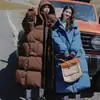 Abrigo de algodón engrosado para mujer, estilo coreano, chaqueta larga holgada que sobrepasa la rodilla, nueva tendencia de abrigo de invierno