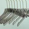 Percha de Cristal Engrosada para Tiendas de Ropa, Pinzas para Pantalones Color Gris Ahumado, Percha de Plástico Transparente Imitación Acrílico para Mujer, Venta al por Mayor