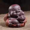 Animal de Estimação de Chá de Argila Roxa Yixing, Estatueta do Buda Maitreya, Escultura de Monginho Tathagata de Argila Roxa, Acessório para Conjunto de Chá, Cerâmica Decorativa, Pode Ser Usado para Preparar Chá