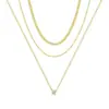 Collar de diseño de nicho multicapa apilado estilo Cross newins Cadena cubana cadena de clavícula moda europea y americana para mujer