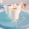 Mini Vasos Desechables de Plástico para Mousse, Pudín y Postres con Lados Altos