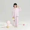Pudding Haru Conjunto de Roupa de Casa com Estampa de Desenho Animado para Crianças Meninas Outono e Inverno 2025 Novo Casual Gola Redonda Calça Pijama